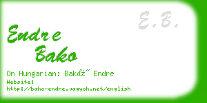 endre bako business card